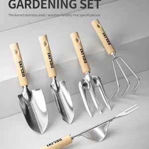 Garden Shovel Rake Spade Set Wooden