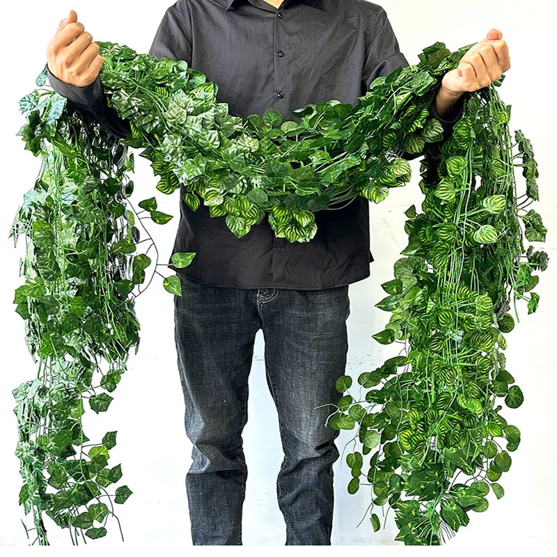 2.1M Green Ivy Leaf Hanging Vine Artificial - Image 4