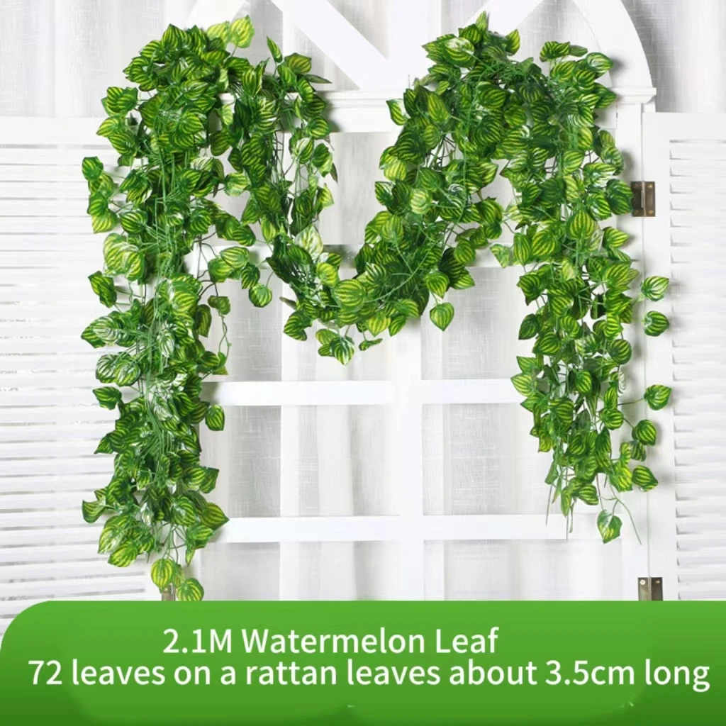 2.1M Green Ivy Leaf Hanging Vine Artificial - Image 2