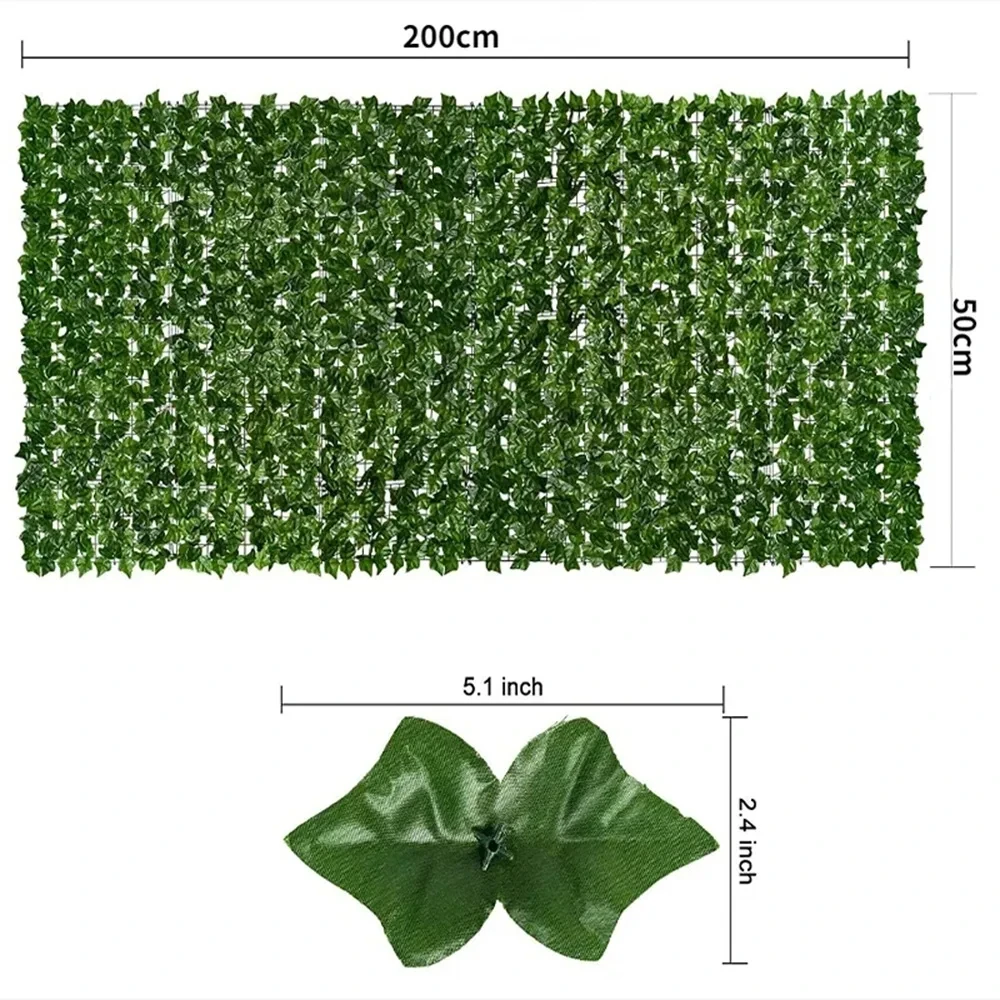 50X300cm Artificial Ivy Hedge Green Leaf Fence Panels - Image 5