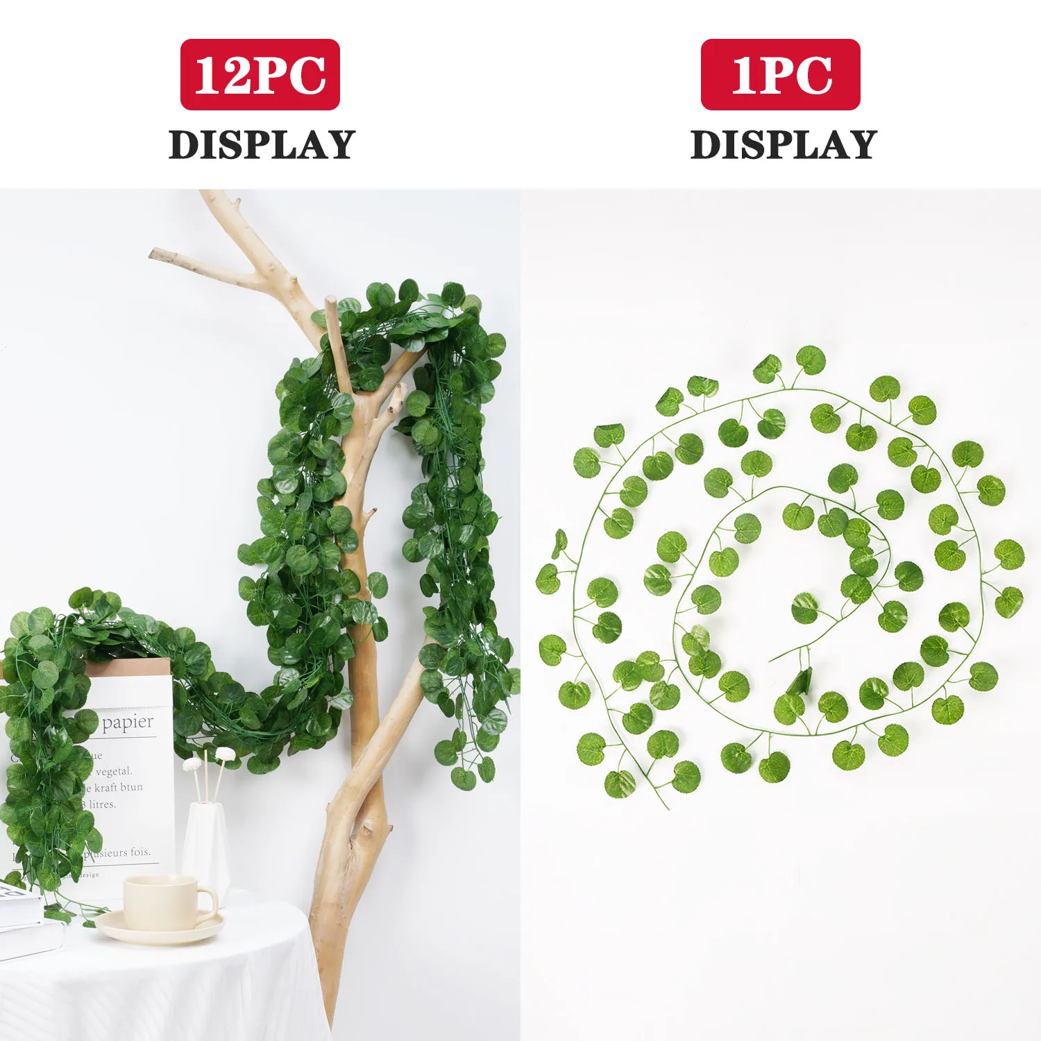 2.1M Green Ivy Leaf Hanging Vine Artificial - Image 5