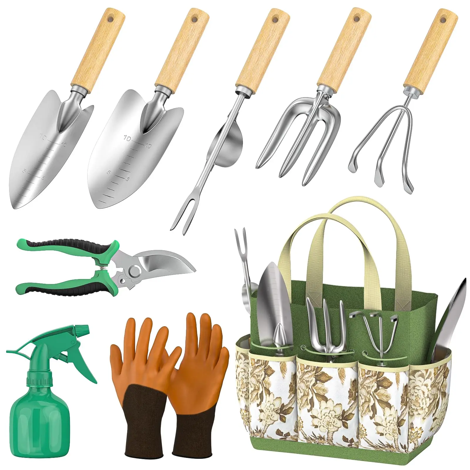 9 Piece Garden Weeding Tools Stainless Steel
