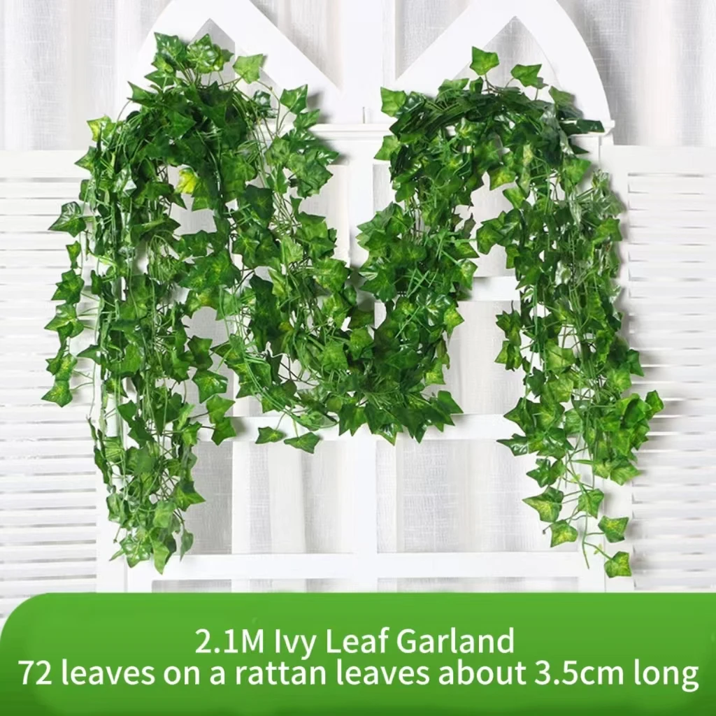 2.1M Green Ivy Leaf Hanging Vine Artificial - Image 3