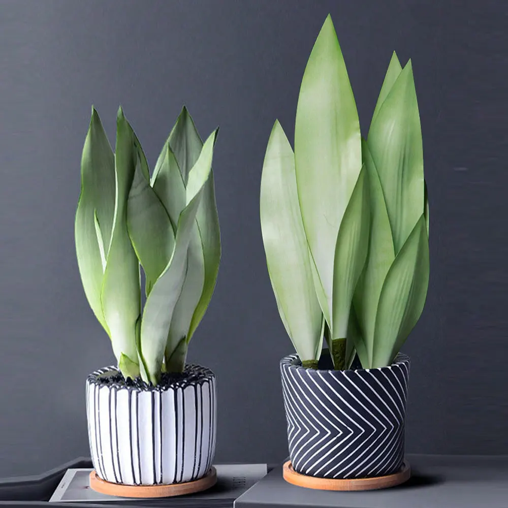 31/37cm Artificial Snake Plants Fake Succulents - Image 2