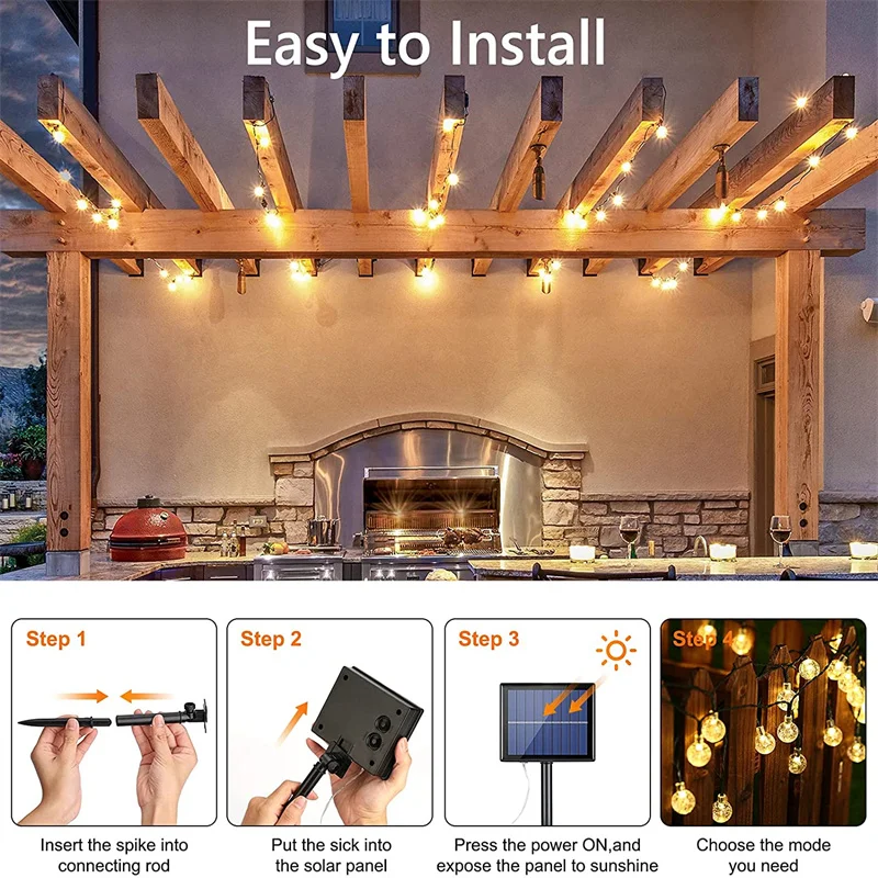 LED Solar String Lights Outdoor - Image 4